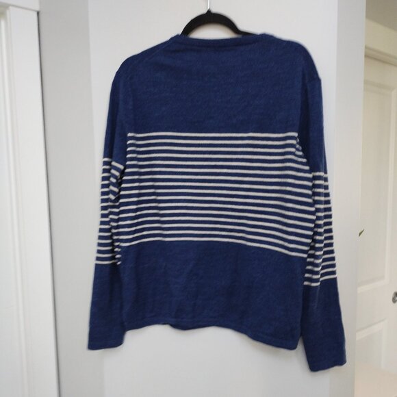 Navy/white Mens J Crew 100% cotton long sleeve - Picture 5 of 5